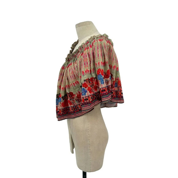 Anthropologie‎ Bhanuni By Jyoti Villa Top  Off-the-Shoulder Ruffle Size Medium - Picture 4 of 8